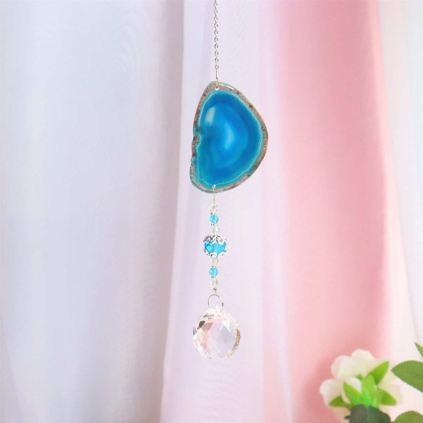 Olivenorma Handmade Hanging Pendant Sun Crystal Wind Chime