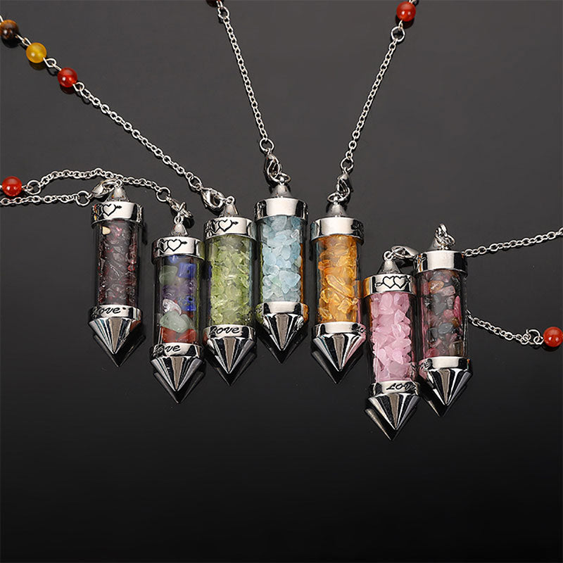 Chakra Colored Crystal Meditation Pendulum