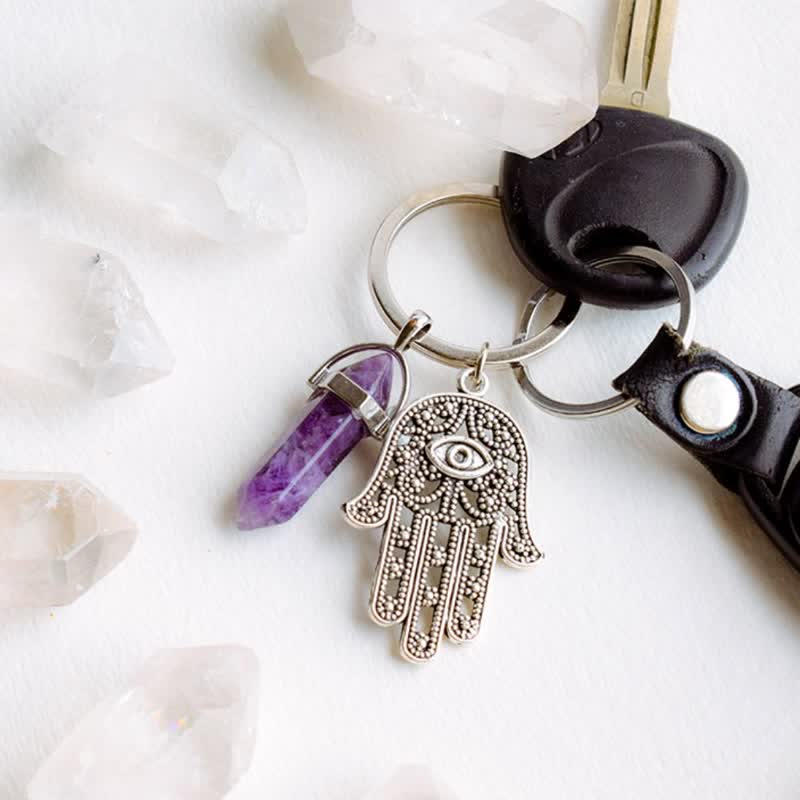 Olivenorma Inspiring Hamsa Hand Crystal Keychain