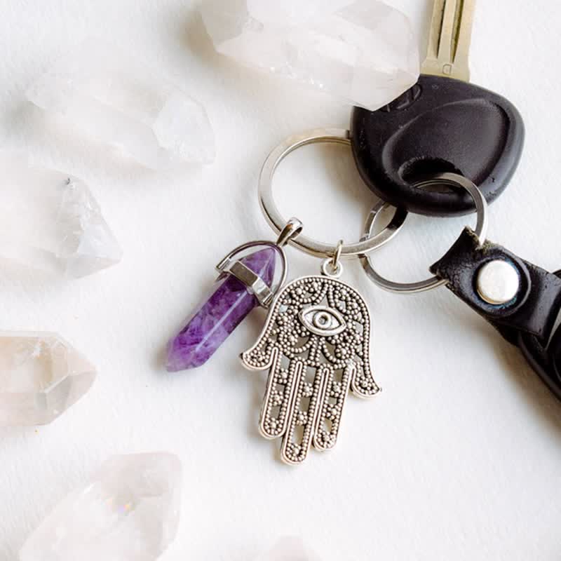 Olivenorma Inspiring Hamsa Hand Crystal Keychain - image 2