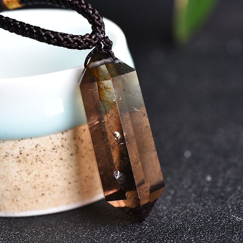 Olivenorma Natural Crystal Amethyst Healing Necklace - Smoky Quartz - image 6