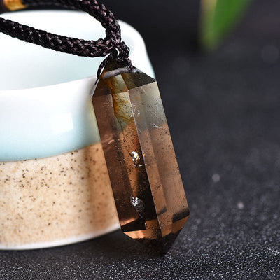 Olivenorma Natural Crystal Amethyst Healing Necklace - Smoky Quartz - image 6