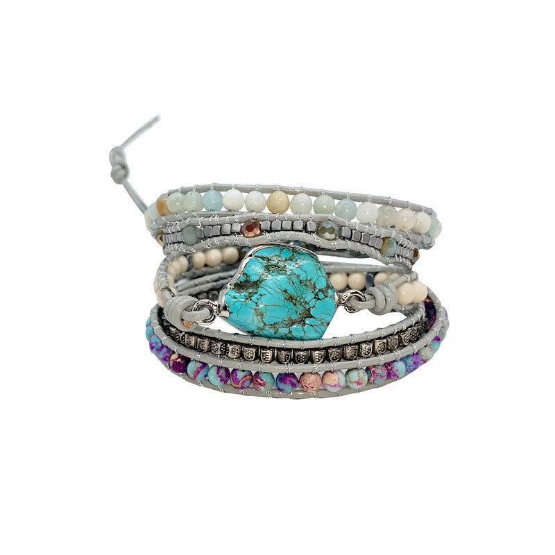 Romantic Turquoise Goddess Wrap Bracelet