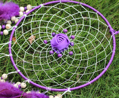 Olivenorma Large Purple Creative Style Rose Dream Catcher