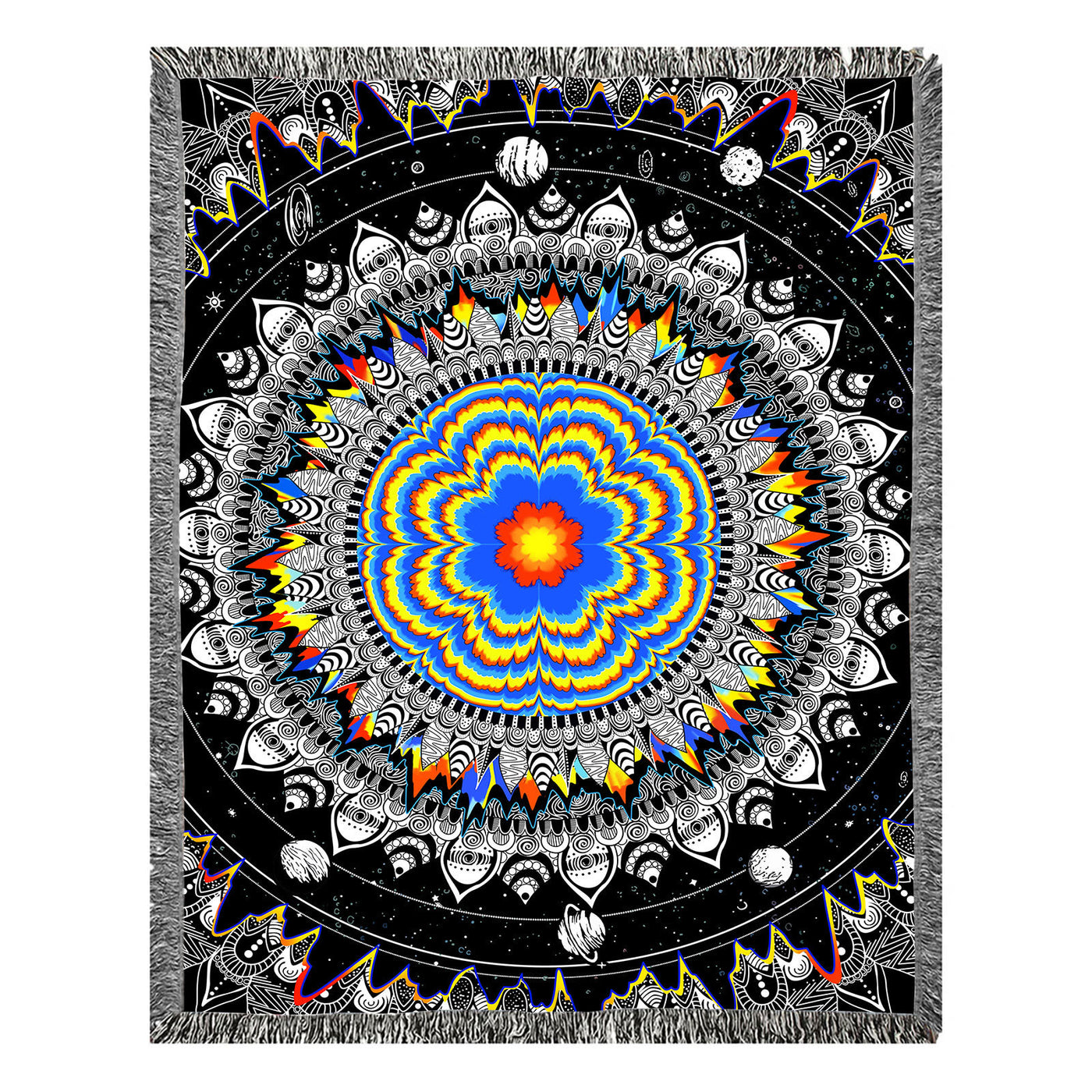 Olivenorma Meditation Chakra Pattern Lace Tassel Tapestry