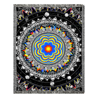 Olivenorma Meditation Chakra Pattern Lace Tassel Tapestry