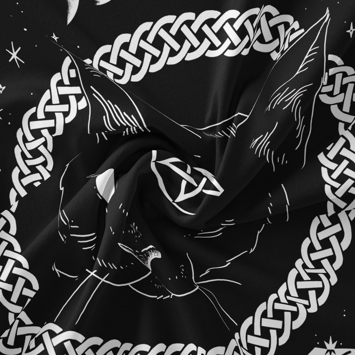 Olivenorma Black Cat Witch Moon Phase Pattern Tapestry