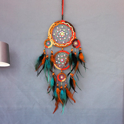 Olivenorma Handmade Wooden Beads Feather Dream Catcher