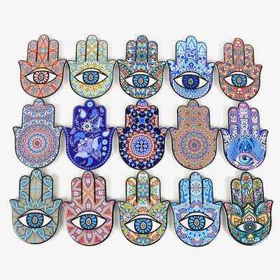 Olivenorma Hamsa Evil Eye Jewelry Tray Plate Coaster