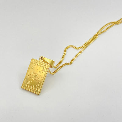 Olivenorma Tarot Card Carve Alloy Necklace