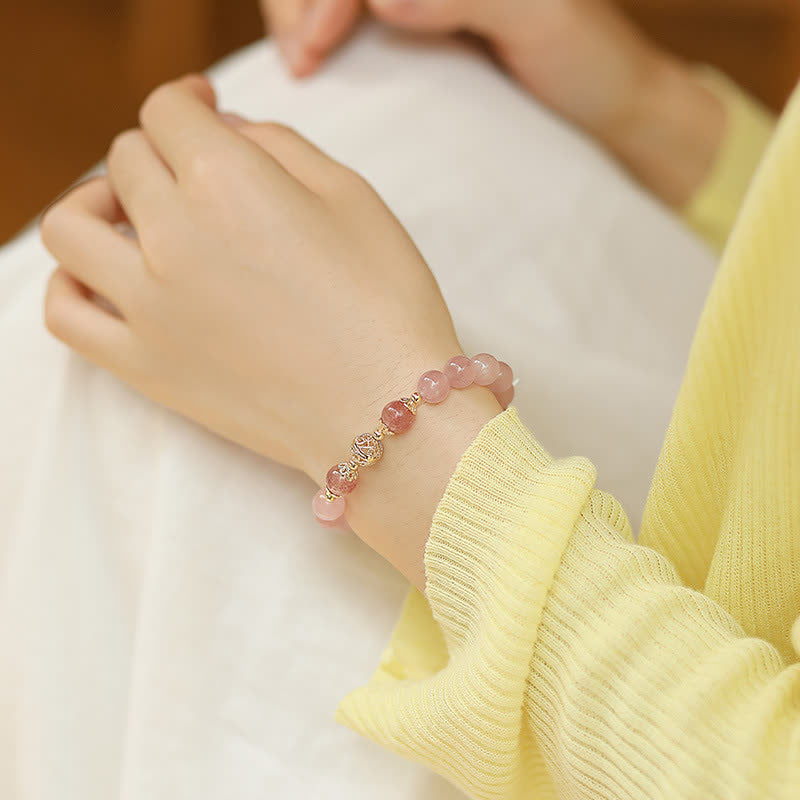 Strawberry Quartz Love Gemstone Bracelet