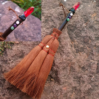 Olivenorma Natural Crystal Magic Broom Ornament