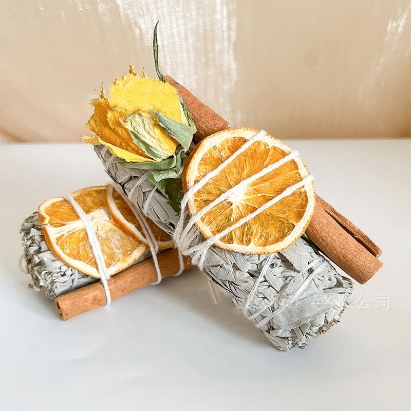 Olivenorma Cinnamon Orange Crystal Cleansing Meditation White Sage