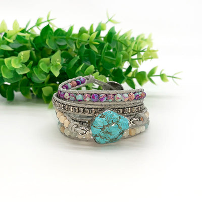 Romantic Turquoise Goddess Wrap Bracelet