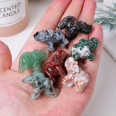 Olivenorma Natural Crystal Elephant Carving Ornament Gemstone Decoration - image 41