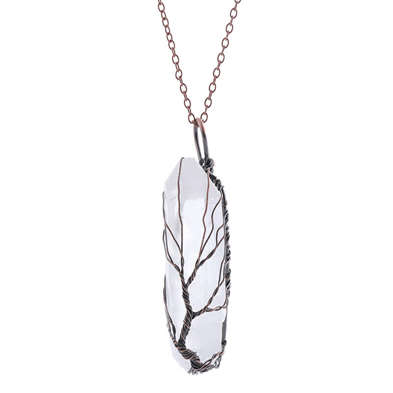 Olivenorma"Life Energy" - Tree of Life Crystal Necklace