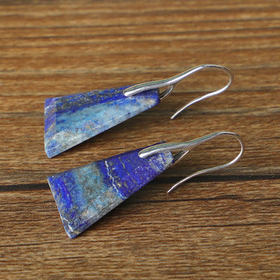 Natural Lapis Lazuli Crystal Earrings