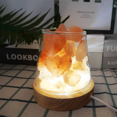 Olivenorma Goblet of Fire Shape Crystal Or Himalayan Pink Salt Lamp