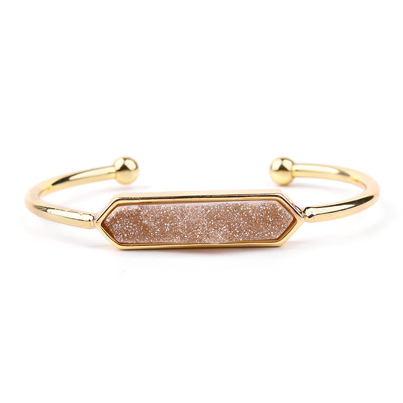 Olivenorma Natural Crystal Cluster Metal Copper Cuff Bracelet