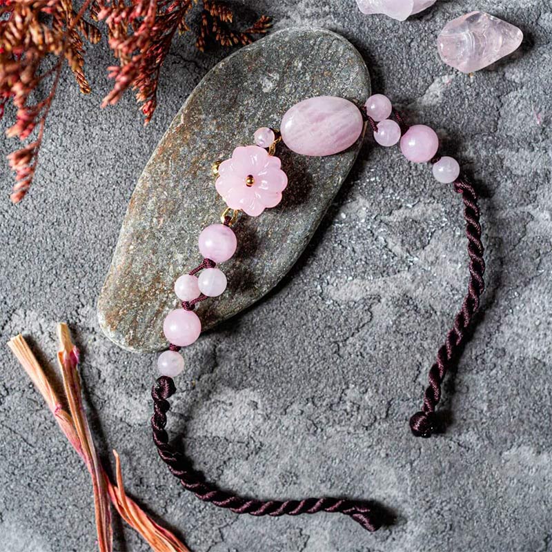 The Flower of Love Rose Quartz Anklet Bracelet