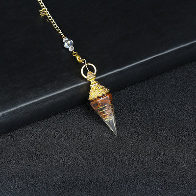 Olivenorma Natural Crystal Resin Hexagonal Pyramid Pendulum