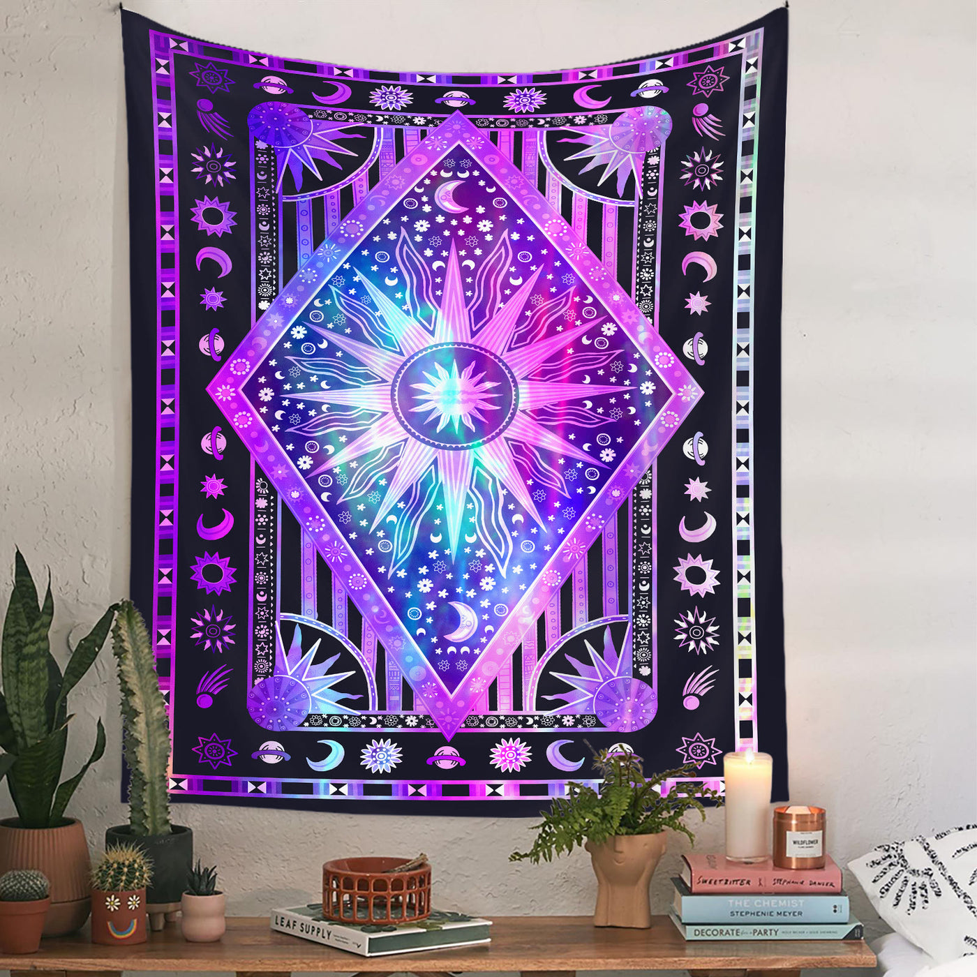 Olivenorma Sun Rays Moon Bohemia Tapestry