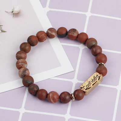 Olivenorma Natural Gemstone Confident Engraving Bracelet