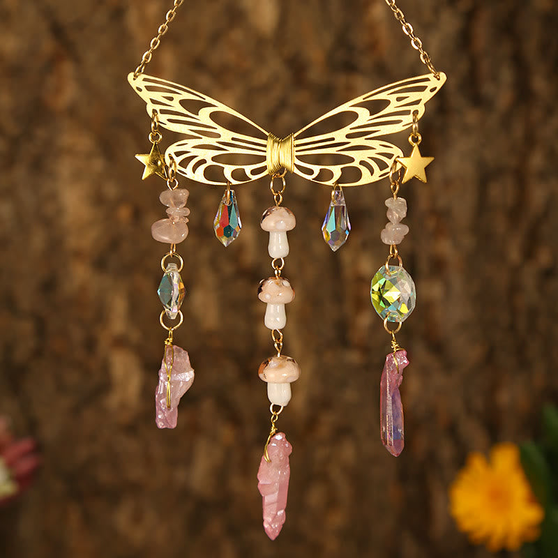 Olivenorma Crystal Butterfly Wings Sunshine Catcher Wind Chime