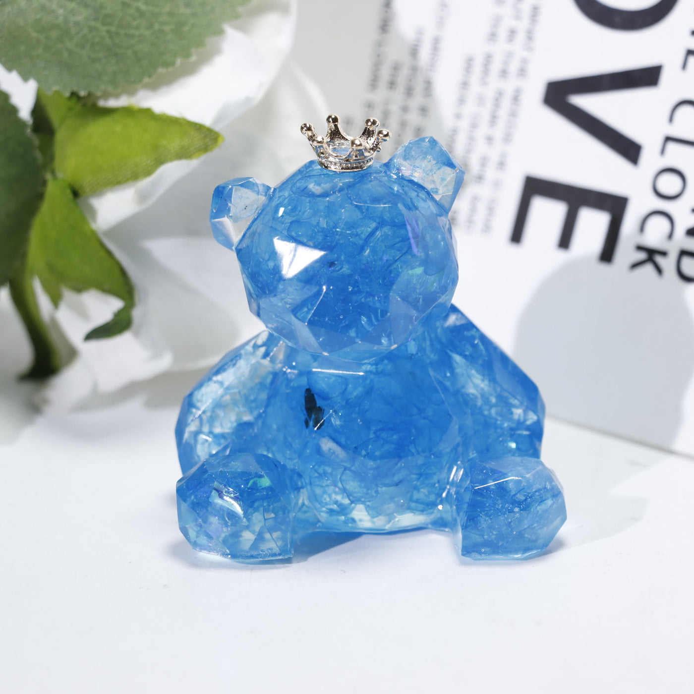 Olivenorma Crystal Gravel Resin Bear Ornament Gemstone Decoration