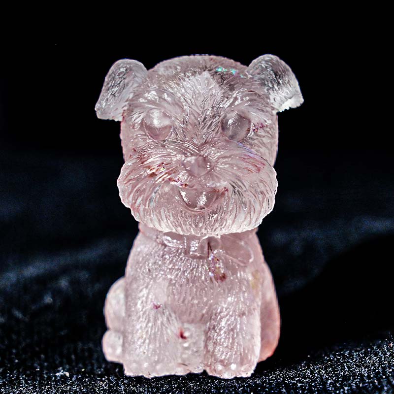 Olivenorma Natural Stone Puppy Decoration - Pink Crystal-Schnauzer - image 38