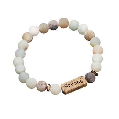 Olivenorma Natural Gemstone Strong Engraving Bracelet