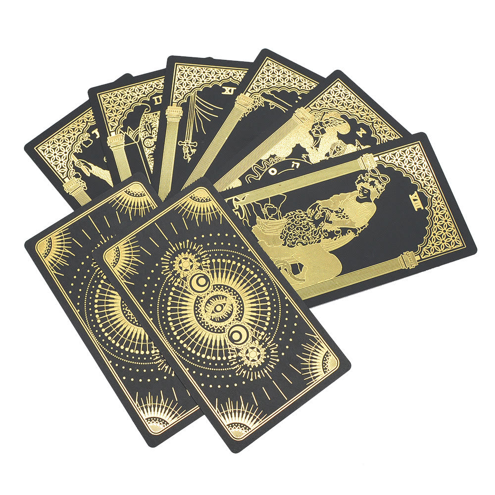 Olivenorma Bronzing Black Gold Foil Tarot Deck Cards