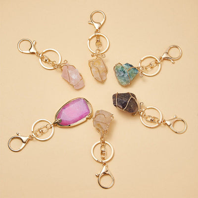 Olivenorma Raw Crystal Keychain Gemstone Pendant Keychain - image 16