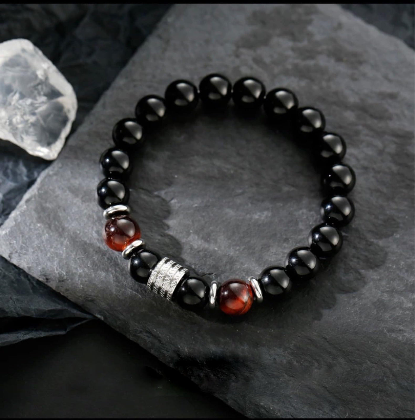 Olivenorma Red Tiger Eye Obsidian Men Bracelet