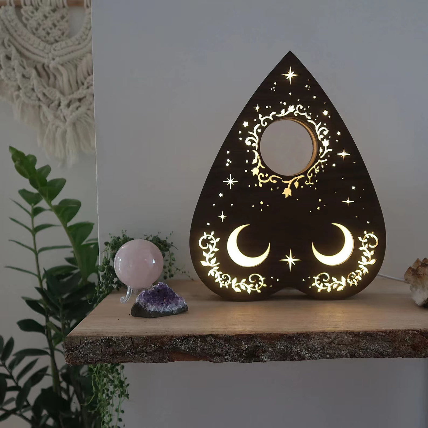 Olivenorma Moon Tarot Table Lamp Wooden Hollow Decoration