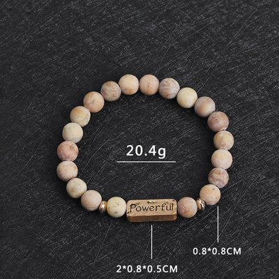 Olivenorma Natural Gemstone Love Powerful Engraving Bracelet