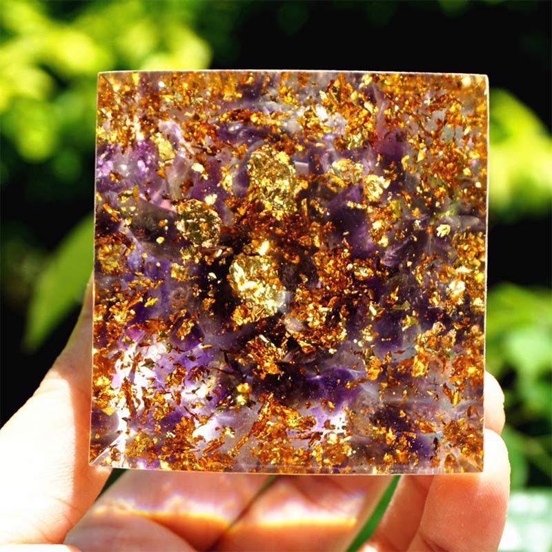 Olivenorma Amethyst Virgo Zodiac Orgone Pyramid