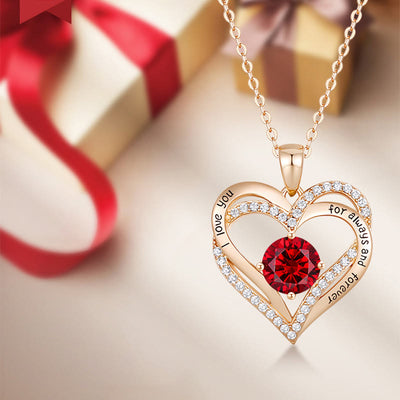 Olivenorma "I love you for always and forever" - Birtshtone Heart Necklace - image 4