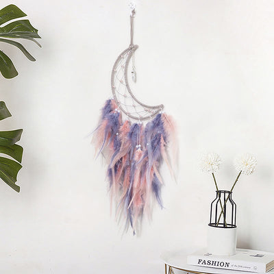 Olivenorma White Turquoise Pendant Gray Pink Feather Dream Catcher