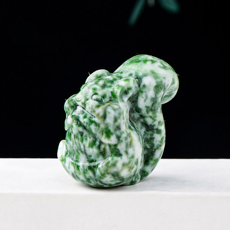 Olivenorma Natural Crystal Squirrel Carving Ornament Gemstone Decoration