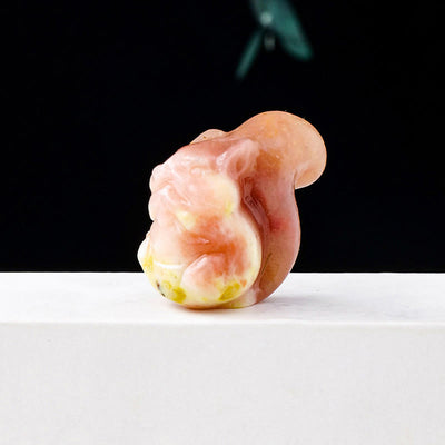 Olivenorma Natural Crystal Squirrel Carving Ornament Gemstone Decoration - Peach Blossom Stone - image 35
