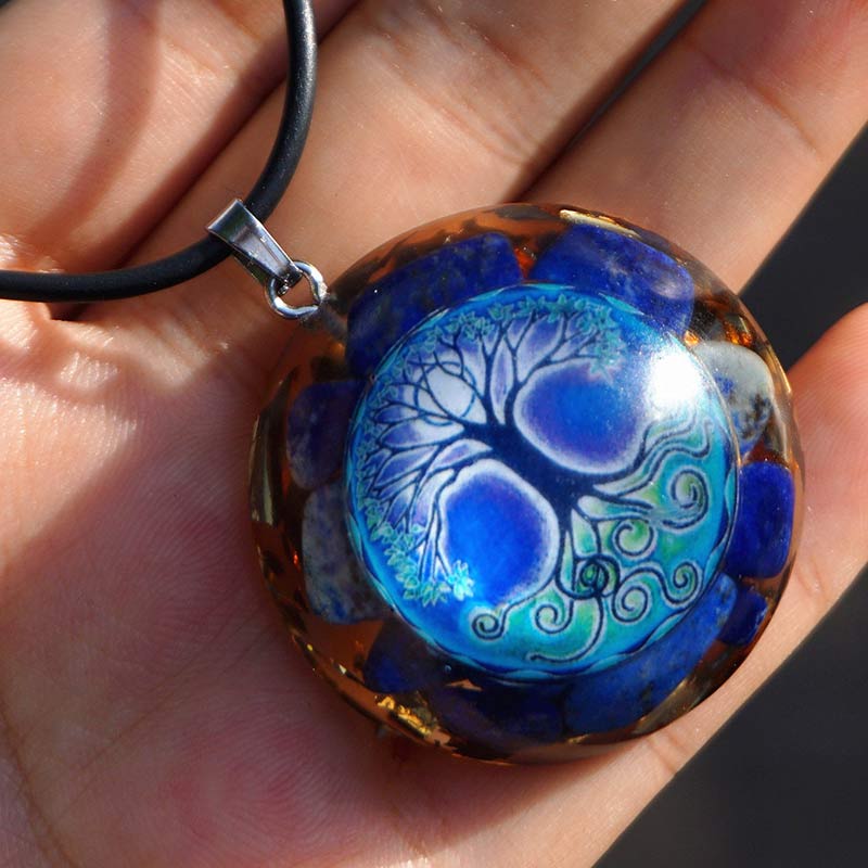 Olivenorma Lapis Lazuli Tree Of Life Reki Necklace