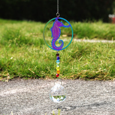 Olivenorma Clear Crystal Hanging Chakra Beads Wind Chime Suncatcher