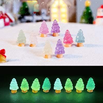 Olivenorma 5Pcs Crystal Mini Christmas Tree Sculpture Gemstone Decoration