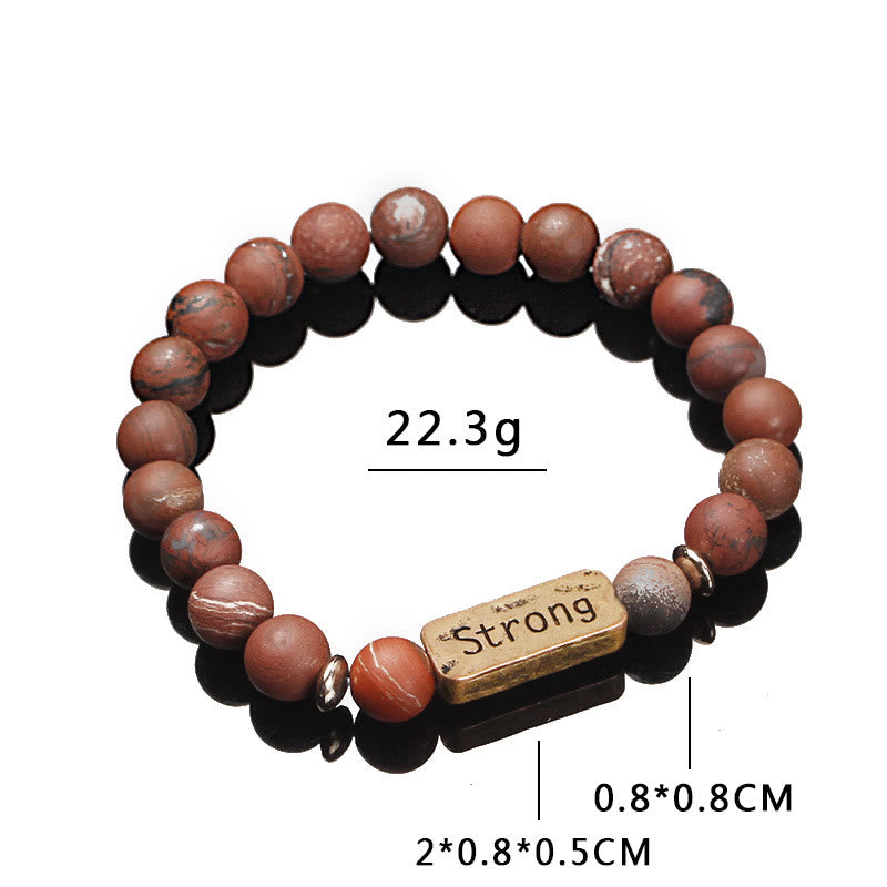 Olivenorma Natural Gemstone Strong Engraving Bracelet