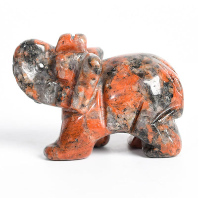 Olivenorma 1.5/2 Inches Carved Elephant Figurine Gemstone Decoration