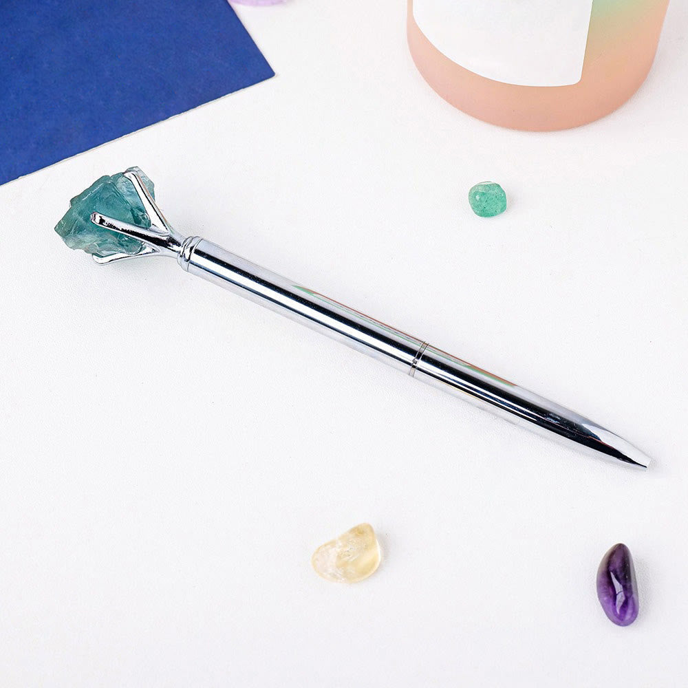 Olivenorma Raw Stone Manifestation Pen Gemstone Decoration - Green Fluorite - image 20