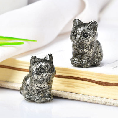 Olivenorma Crystal Kitten Stone Carving Crafts Gemstone Decoration