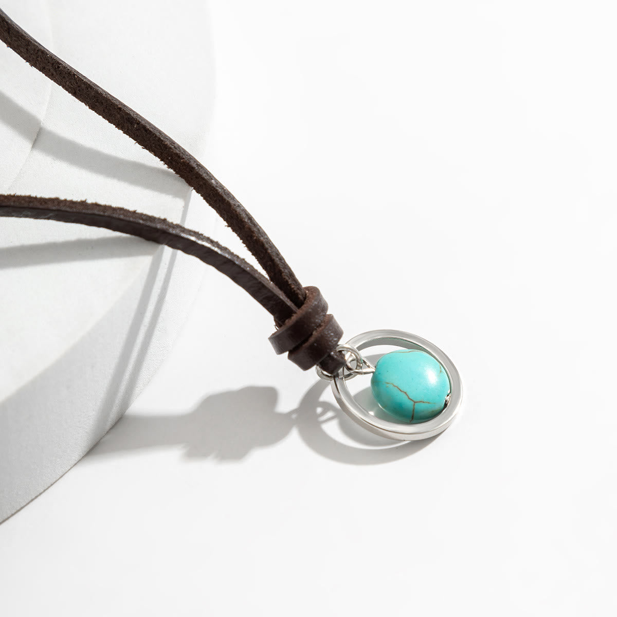 Olivenorma Ring Band Turquoise Leather Necklace - image 8