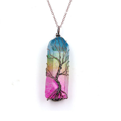 Olivenorma"Life Energy" - Tree of Life Crystal Necklace